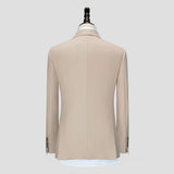 Men's Two-Piece Double-Breasted Wool Blend Wedding Suit