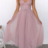 Lace Corset Midi Dress with Flared Skirt
