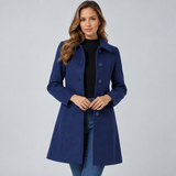 Women's Collared Single-Breasted Longline Tailored Coat
