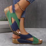 Colour Block Wedge Sandals