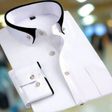 Men's Button-Front Shirt with Contrast Trim