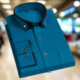Men's Button-Front Shirt with Contrast Trim