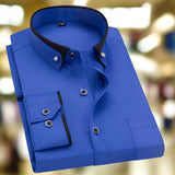 Men's Button-Front Shirt with Contrast Trim