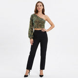 Women's One Shoulder Sequin Top