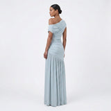 Women's One Shoulder Ruched Maxi Dress