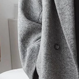 Women's Longline Wool Coat with Lapel Collar