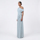 Women's One Shoulder Ruched Maxi Dress