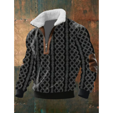 Men's Fleece Sweater with Lined High Collar