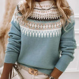 Women's Patterned Fair Isle Mock Neck Sweater