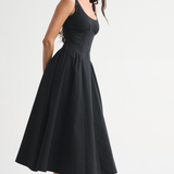 Polka Dot Sleeveless Midi Dress