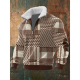 Men's Fleece Sweater with Lined High Collar