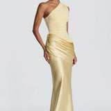 One-Shoulder Draped Maxi Dress