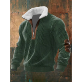 Men's Fleece Sweater with Lined High Collar