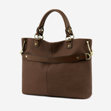 Structured Leather Tote Bag With Crossbody Strap