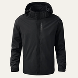 Men's Waterproof Hooded Rain Jacket with Pockets