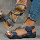 Criss Cross Platform Wedge Sandals
