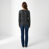 Women's Sequin V-Neck Long Sleeve Blouse