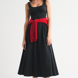 Polka Dot Sleeveless Midi Dress