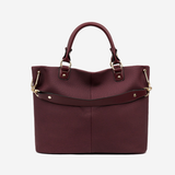 Structured Leather Tote Bag With Crossbody Strap