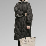 Women's Long Slim-Fit Padded Puffer Winter Jacket
