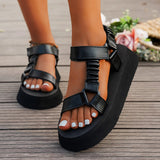 Iridescent Chunky Platform Sandals with Adjustable Straps