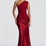 One-Shoulder Draped Maxi Dress