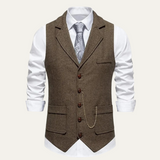 Men's Classic Tweed Waistcoat for Layering