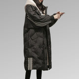 Women's Long Slim-Fit Padded Puffer Winter Jacket