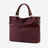 Structured Leather Tote Bag With Crossbody Strap