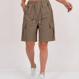 High Waist Cargo Shorts