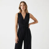 Women's Sleeveless V-Neck Wide Leg Jumpsuit