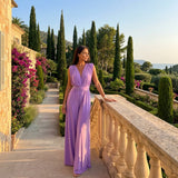Women's Sleeveless V-Neck Wide Leg Jumpsuit