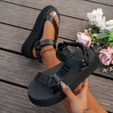 Iridescent Chunky Platform Sandals with Adjustable Straps