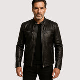 Men's Genuine Leather Jacket with Soft Lining