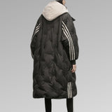 Women's Long Slim-Fit Padded Puffer Winter Jacket