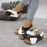 Colour Block Wedge Sandals