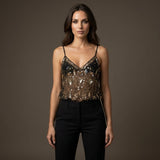 Women's Sequin Mesh Camisole Top