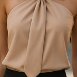 Women's Halter Tie Neck Sleeveless Blouse