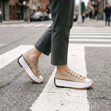 Women's Lace-Up Cushioned Everyday Flat Sneakers