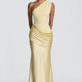 One-Shoulder Draped Maxi Dress