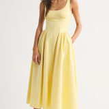 Polka Dot Sleeveless Midi Dress