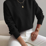 Women's Knit Turtleneck Sweater with Long Sleeves