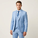 Men's Formal Three-Piece Slim Fit Wool Blend Suit