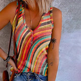 Striped V-Neck Tank Top