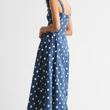 Polka Dot Sleeveless Midi Dress