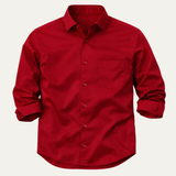 Men's Tailored Long Sleeve Shirt with Chest Pocket