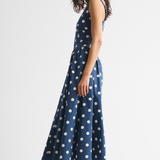 Polka Dot Sleeveless Midi Dress