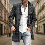 Men's Elegant Grey Coat for Autumn and Winter