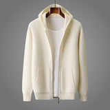 Men's Honeycomb Merino Wool Hooded Casual Sweater