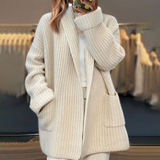 Women's Longline Ribbed Knit Open-Front Cardigan
